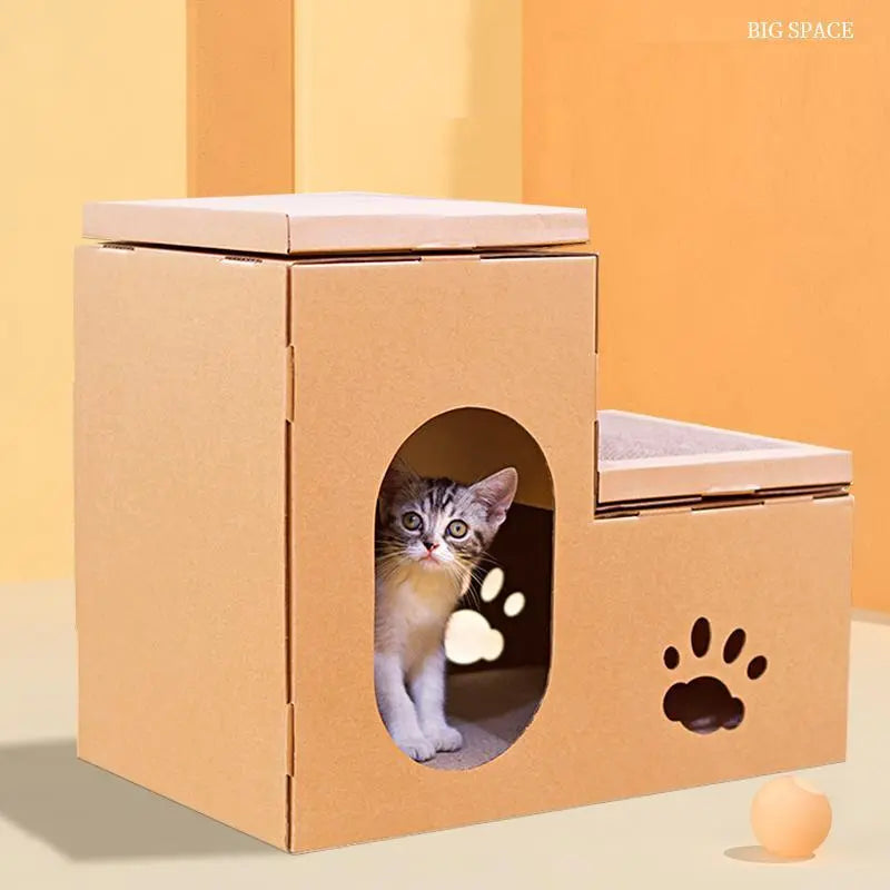 Kattenhuis speelhuis - Speel-, krab- en slaapplek