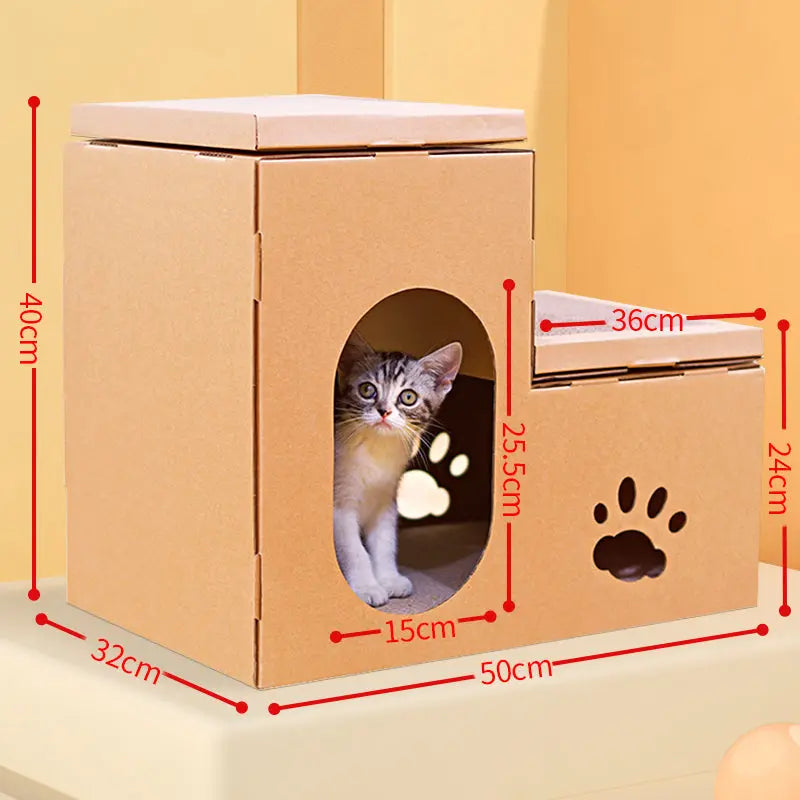 Kattenhuis speelhuis - Speel-, krab- en slaapplek