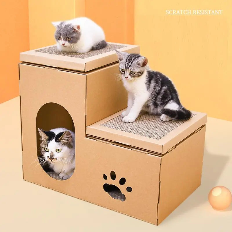 Kattenhuis speelhuis - Speel-, krab- en slaapplek