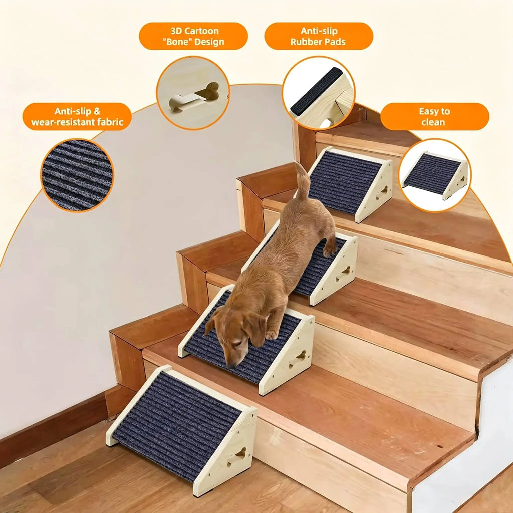 Houten huisdiertrap voor bank en bed