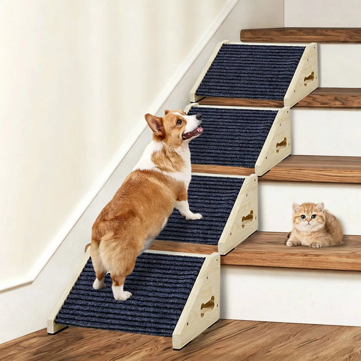 Houten huisdiertrap voor bank en bed