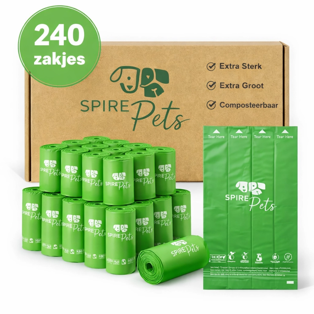 Milieuvriendelijke poepzakjes – Extra groot, 100% biologisch afbreekbaar