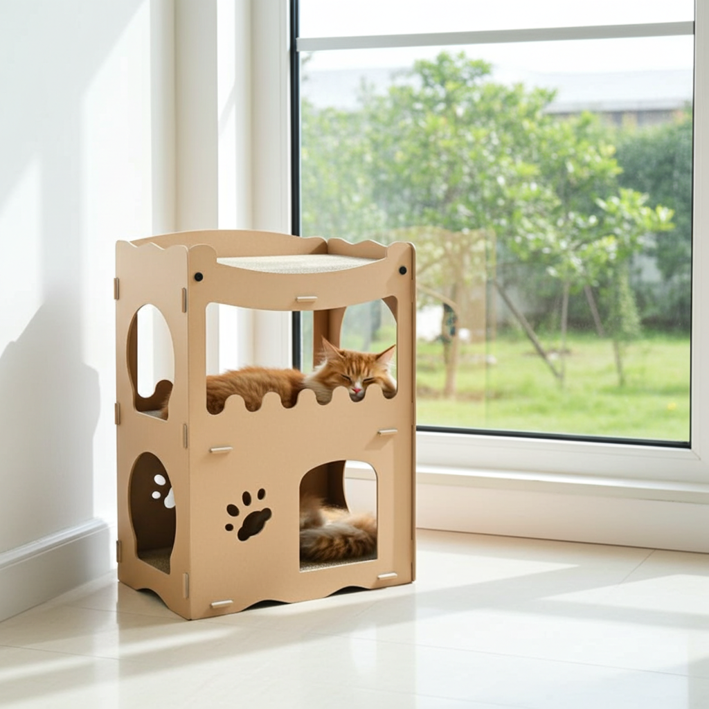 Duurzaam kattenhuis en speelhuis