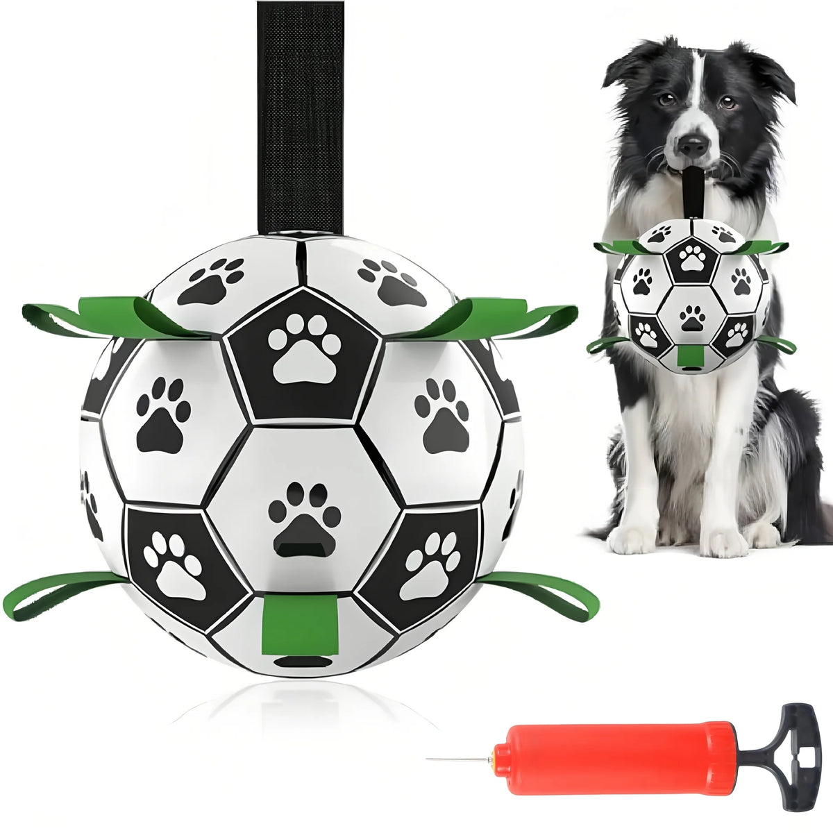Interactieve voetbal voor honden met grijplussen