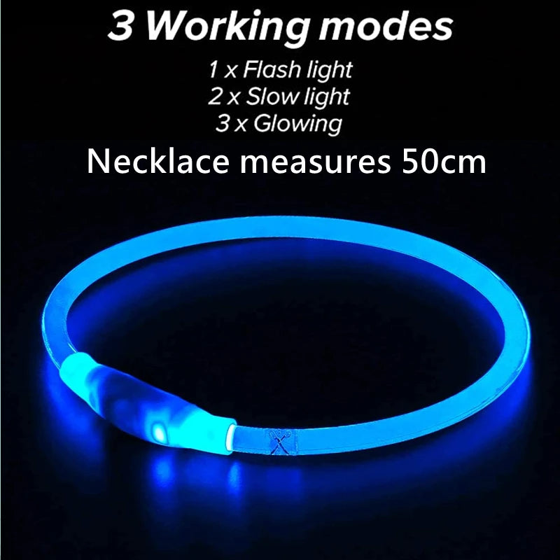 Oplaadbare LED-hondenhalsband met USB