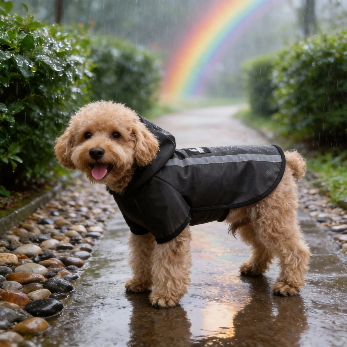 Kleurrijke regenjas voor honden