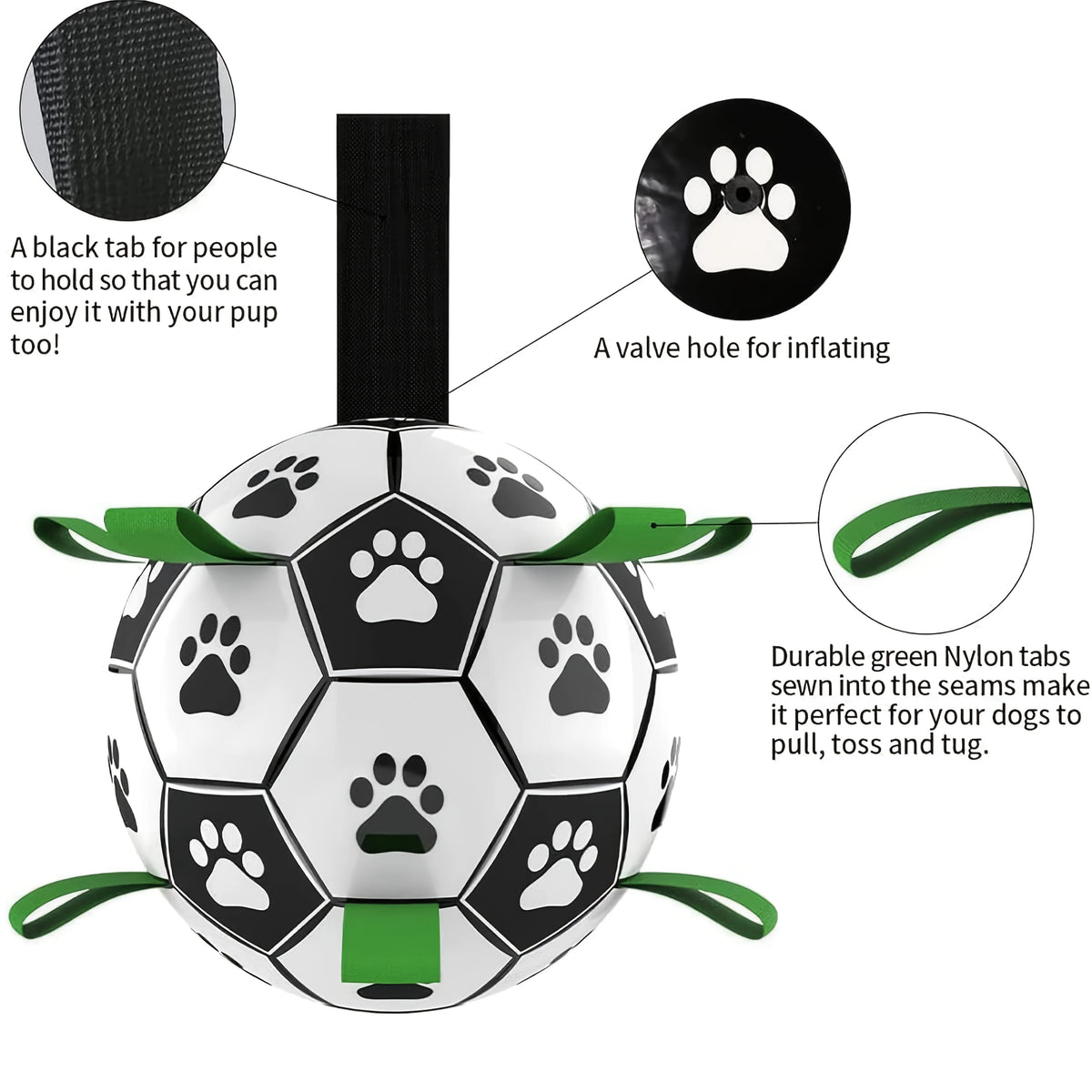 Interactieve voetbal voor honden met grijplussen