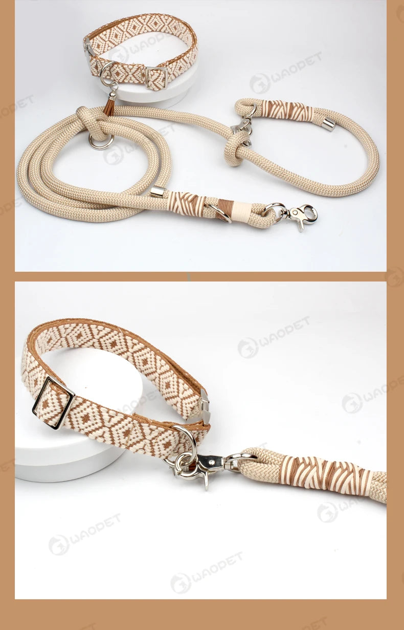 Verstelbare hondenhalsband met bohemian patroon