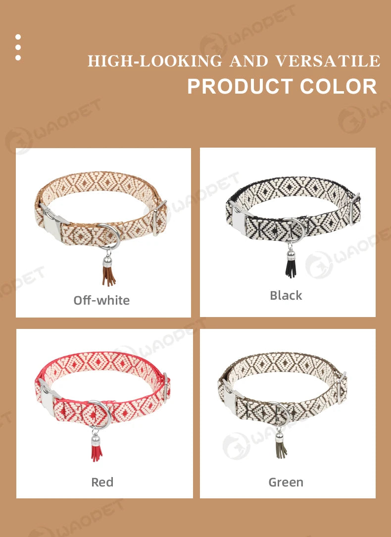 Verstelbare hondenhalsband met bohemian patroon