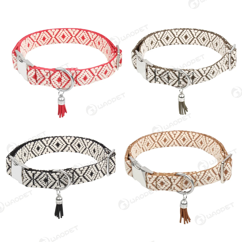 Verstelbare hondenhalsband met bohemian patroon