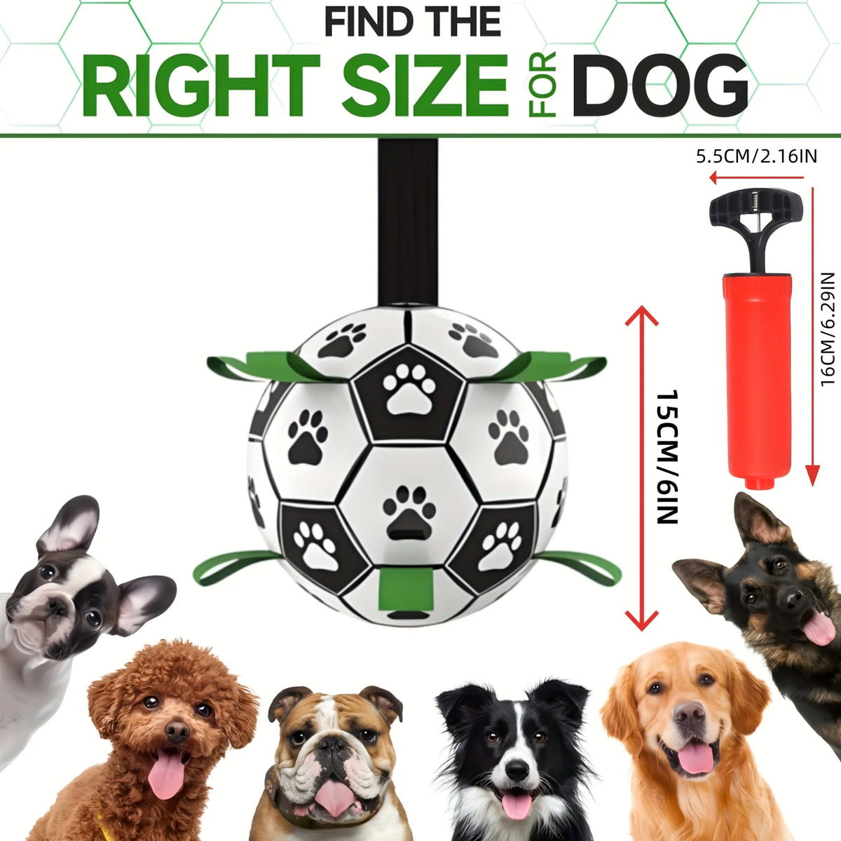 Interactieve voetbal voor honden met grijplussen