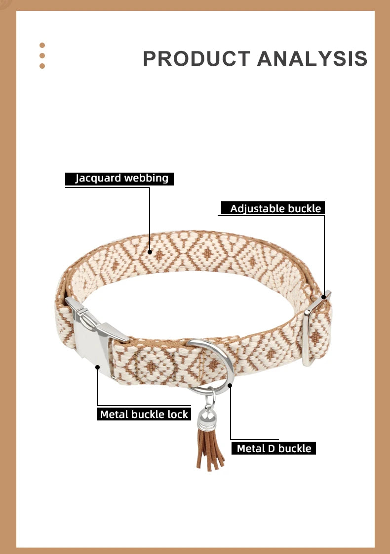 Verstelbare hondenhalsband met bohemian patroon